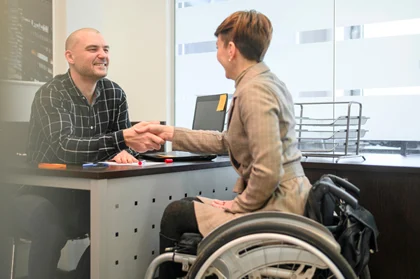 NDIS participant meeting with a support coordinator