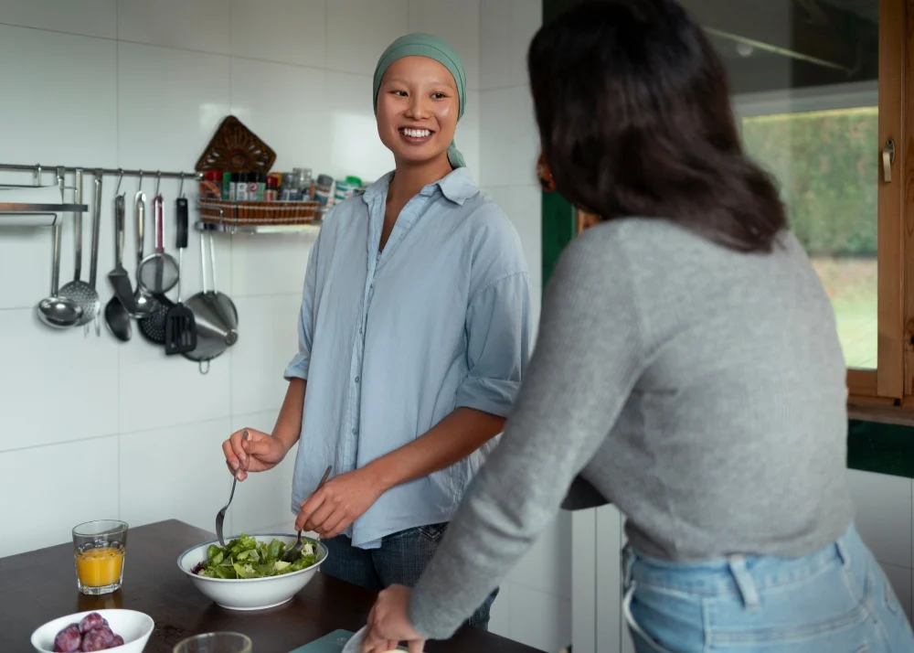 Participant and Support Worker Preparing a Meal Together