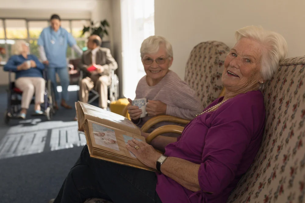 Residents spending time together in a residential aged care home Residents spending time together in a residential aged care home